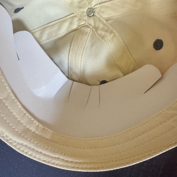 USA Embroidered Cap by FRASIER STERLING ❤️🤍💙cream hat w/navy brim.EmbroideredUSA - Picture 6 of 9